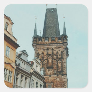 Prag Tschechische Republik Reisen Kunst Quadratischer Aufkleber