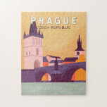 Prag Tschechische Republik Reisen Kunst Vintag<br><div class="desc">Prag retro Vektorgrafik Design. Es heißt "die Stadt der hundert Brüder" und ist bekannt für seinen Altstädter Ring,  das Herz seines historischen Herzens,  mit bunten barocken Gebäude.</div>