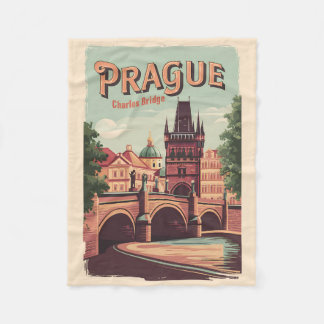 Prag Tschechische Republik Reisen Kunst Vintag Fleecedecke
