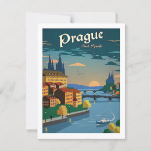 Prag Tschechische Republik Reiseroute Imspiriert Postkarte