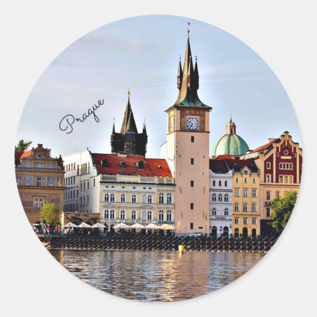 Prag, Tschechische Republik Runder Aufkleber (Vorderseite)