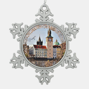 Prag, Tschechische Republik Snowflake Weihnachten Schneeflocken Zinn-Ornament