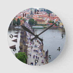 Prag View Runde Wanduhr