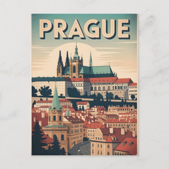 Prag Vintag Postkarte (Vorderseite)