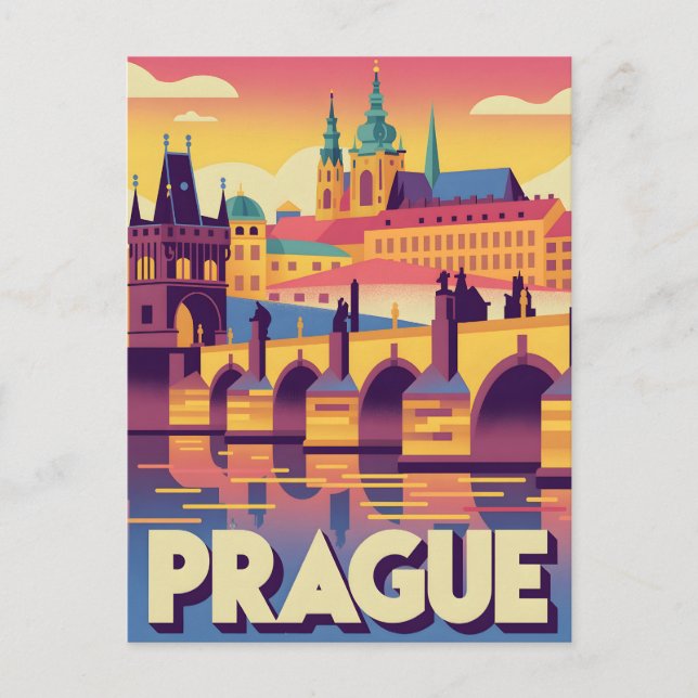 Prag Vintag Postkarte (Vorderseite)