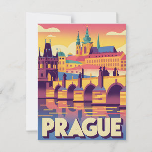 Prag vintage  postkarte