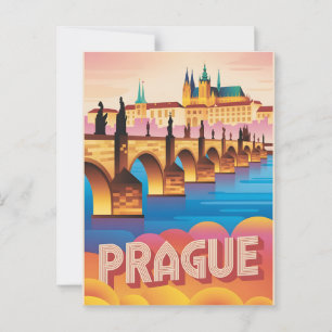 Prag vintage postkarte