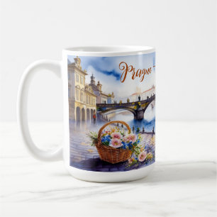 Prag - Wasserfarbskizze der Tschechischen Republik Kaffeetasse
