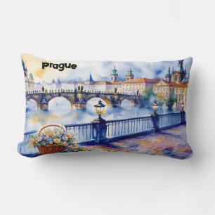 Prag - Wasserfarbskizze der Tschechischen Republik Lendenkissen