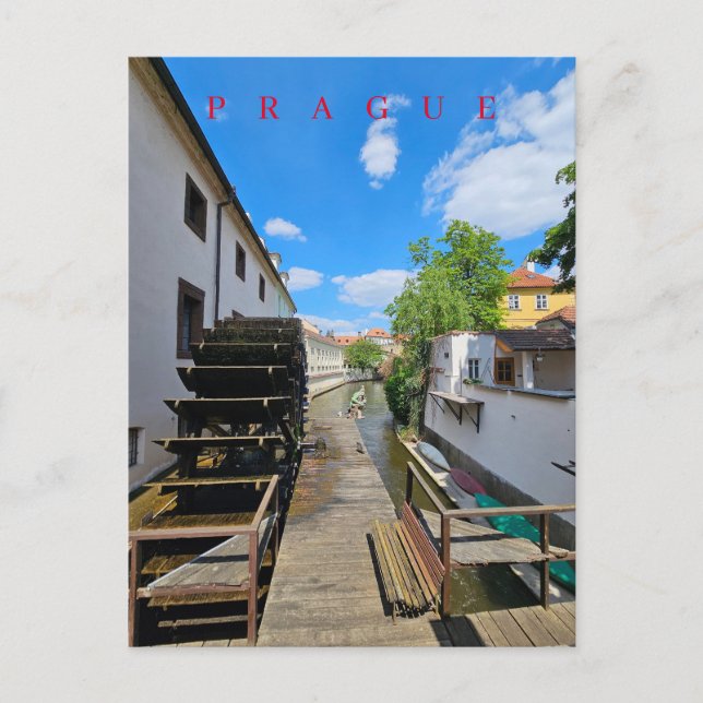 Prag Wassermühle - Ansichtskarte Postkarte (Vorderseite)