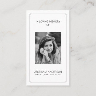 Pragante Foto Memorial Beileid Prayer Card Visitenkarte