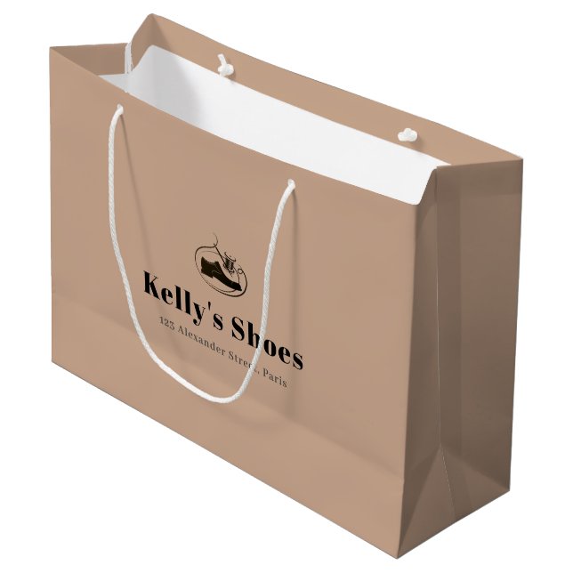 Prägantes Business-Custom-Logo-Shopping Große Geschenktüte (Vorderseite Schrägansicht)