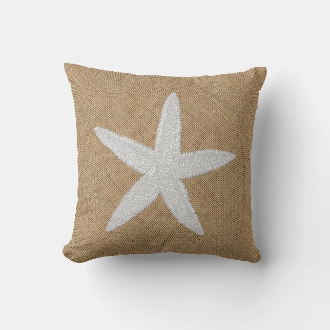 Prägeartige BlickStarfish auf Leinwand Kissen (Vorderseite)