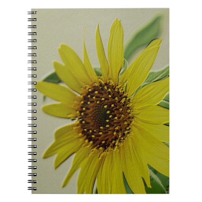 Prägeartige Sonnenblume Notizblock (Vorderseite)