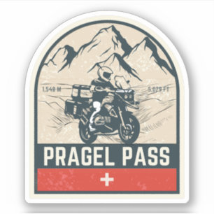 Pragel Pass Schweizer Alpen Motorradtour Aufkleber
