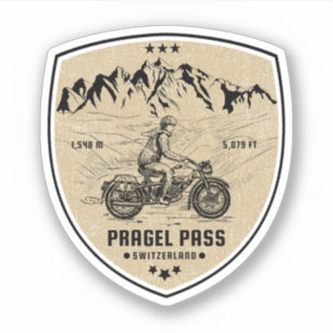 Pragel Pass Schweizer Alpen Motorradtour Aufkleber