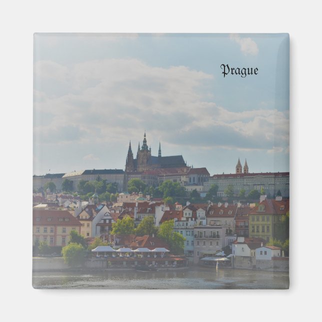 Prager Burg in Aquarell Magnet (Vorne)