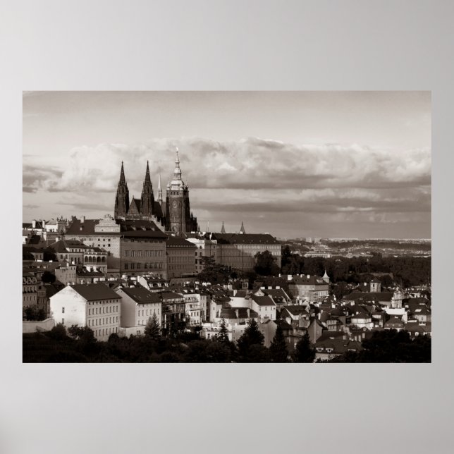 Prager Burg mit dem Veitsdom in Tschechien Poster (Vorne)