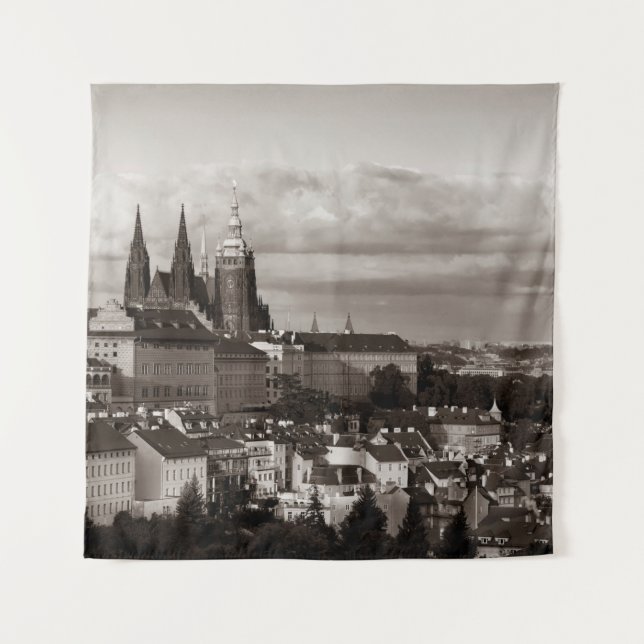 Prager Burg mit dem Veitsdom in Tschechien  Wandteppich (Vorderseite)
