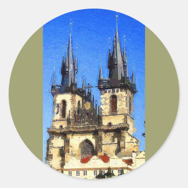 Prager Burg Runder Aufkleber (Vorderseite)