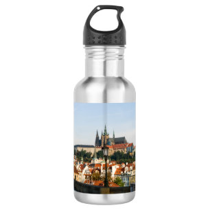 Prager Burgblick von der Karlsbrücke, Tschechien R Edelstahlflasche