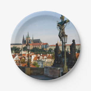 Prager Burgblick von der Karlsbrücke, Tschechien R Pappteller