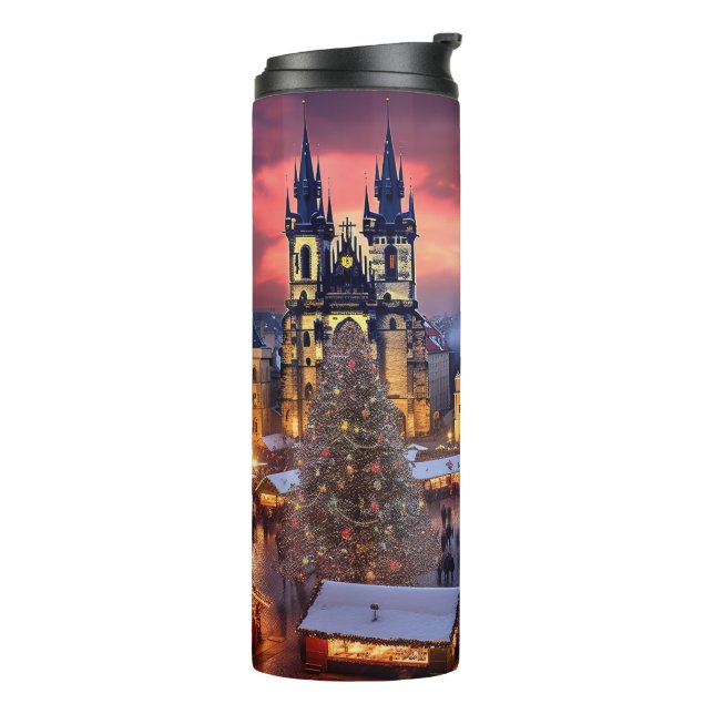Prager Markt Weihnachten Thermosbecher (Nach links gedreht)