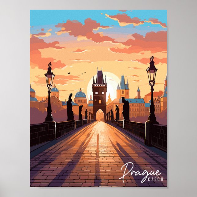 Prager Vintage-Reisebild Poster (Vorne)