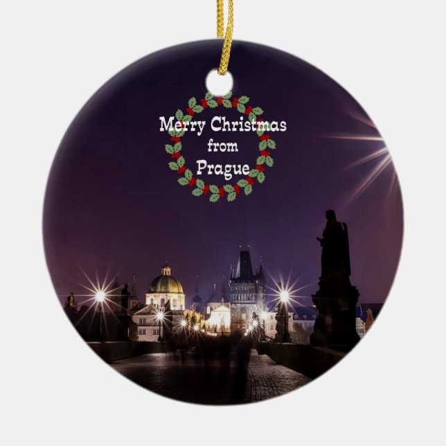 Prager Weihnachten, städtisches Foto Keramikornament (Vorne)