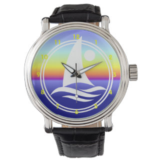 Prägnante Segelbootdesign-Uhren Armbanduhr