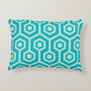 Prägnante und blaue geometrische Muster Zierkissen
