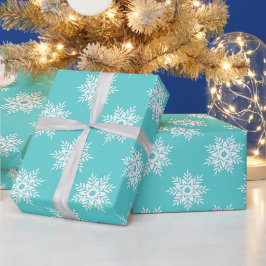 Prägnantes weißes Schneeflockenmuster-Papier Geschenkpapier