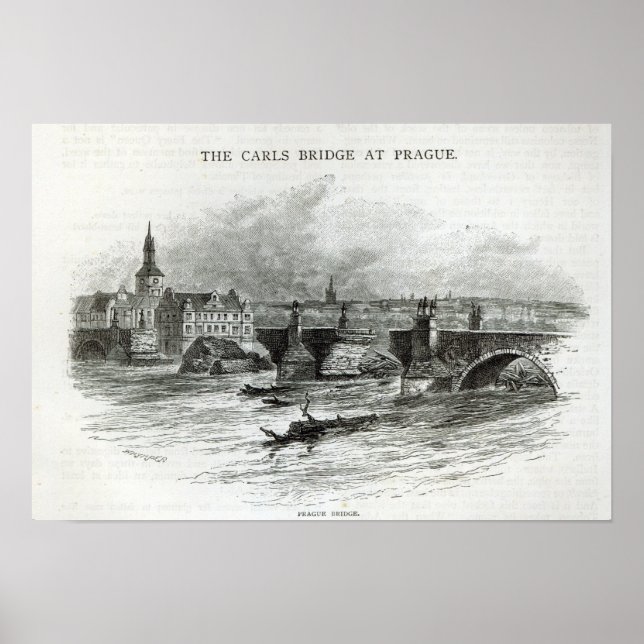 Prague Bridge, from 'Leisure Hour', 1891 Poster (Vorne)