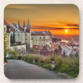 Prague Castle in the Morning Hard Plastic Coaster Getränkeuntersetzer