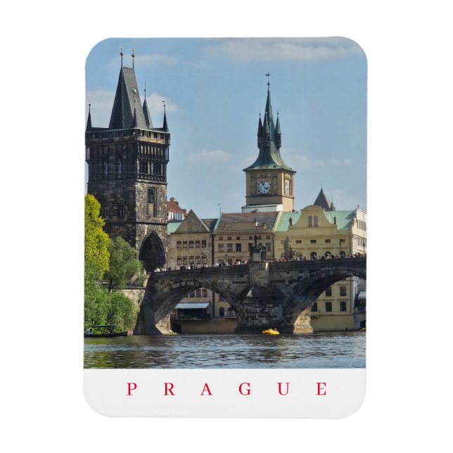 Prague Charles Bridge Tower View Magnet (Vertikal)