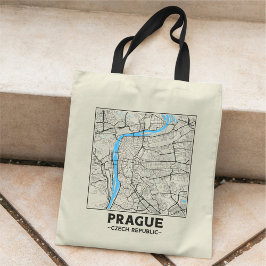 Prague, Czech Republic City Map Tote Bag Tragetasche
