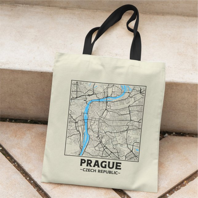 Prague, Czech Republic City Map Tote Bag Tragetasche (Von Creator hochgeladen)