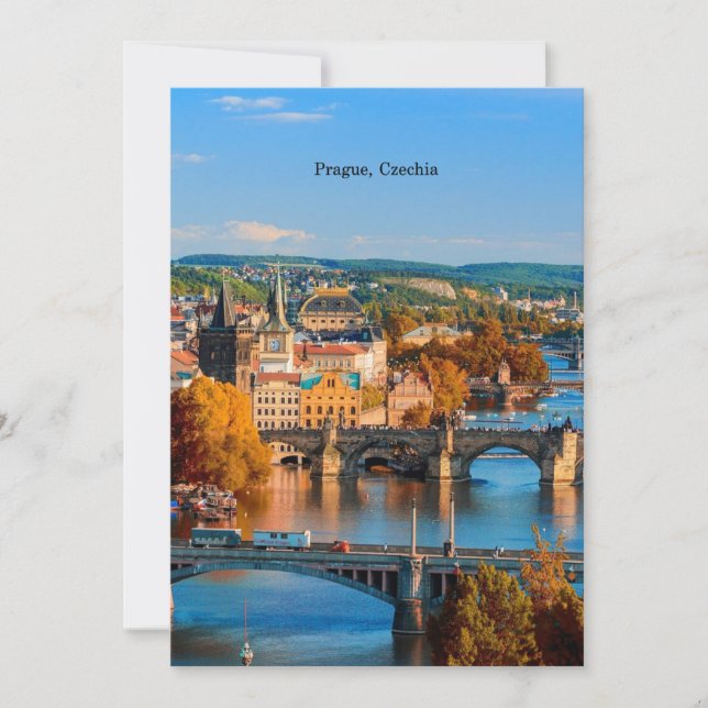 Prague Czechia Bridges Karte (Vorderseite)