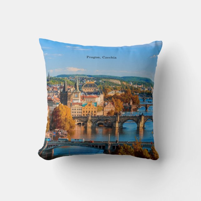 Prague Czechia Bridges Kissen (Vorderseite)