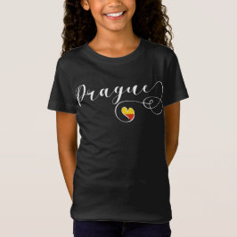 Prague Heart Flag, Tschechische Republik T-Shirt
