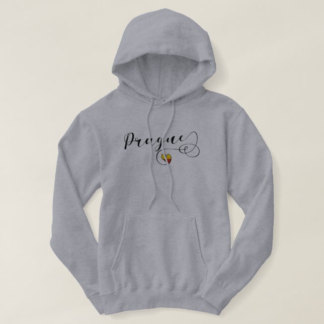 Prague Heart, Tschechische Republik Hoodie (Design vorne)