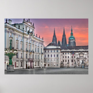 Prague - Hradcanske Poster du matin du Carré