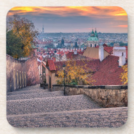 Prague in the Morning Hard Plastic Coaster Getränkeuntersetzer