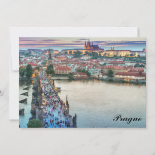 Prague République tchèque Charles Bridge Carte Fla