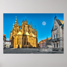 Prague St. Vitus Cathedral Morning Poster
