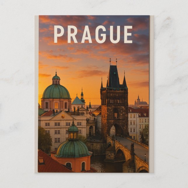 Prague – The City of a Hundred Spires Postkarte (Vorderseite)
