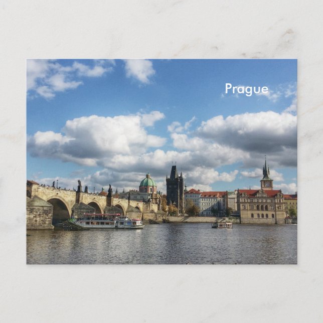 Prague Vintage Reisen Werbung Postkarte (Vorderseite)