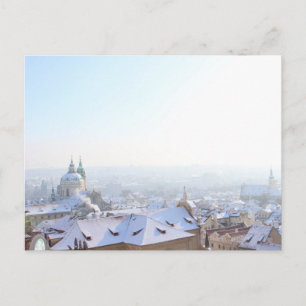 Prague Winter Rooftops Postkarte