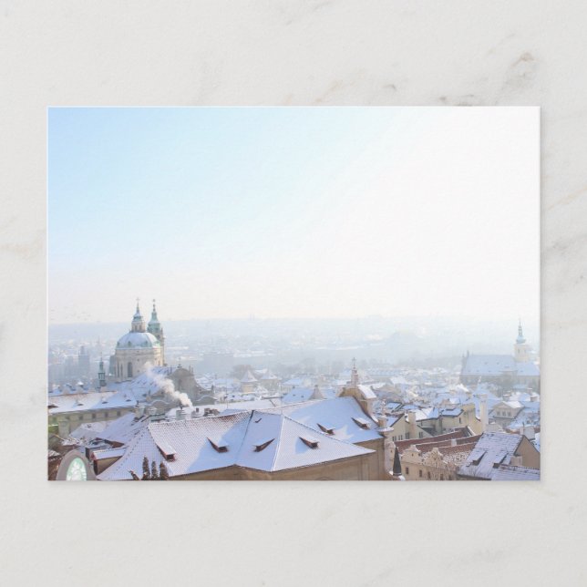 Prague Winter Rooftops Postkarte (Vorderseite)