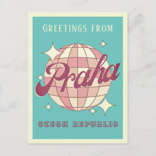 Praha Prag Tschechische Republik aquamarines Retro Postkarte